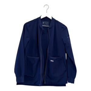 FIGS Navy Blue Technical Collection Bellery Scrub Jacket Zip Front Size XS